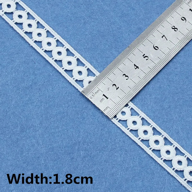 5Yards White Cotton Embroidered Lace Trim Ribbons Fabric DIY Handmade Craft Materials Sewing Clothes Accessories