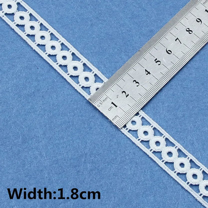 5Yards White Cotton Embroidered Lace Trim Ribbons Fabric DIY Handmade Craft Materials Sewing Clothes Accessories