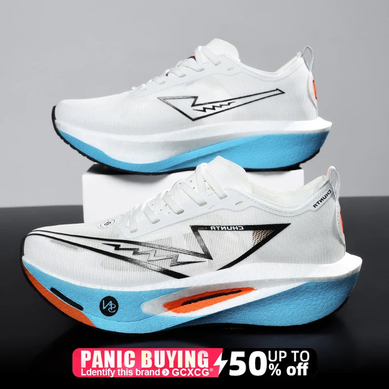 Running Shoes Carbon Board Speciality Marathon Men Sports Breathable Lightweight Women's Comfortable Nonskid Chunta Sneakers 