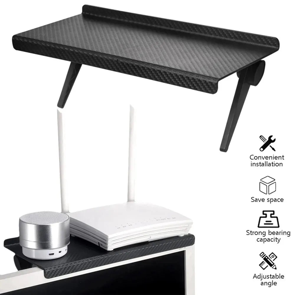 1PC Computer and TV Screen Storage Rack Wireless Router Set-top Box Rack No Perforated Storage Bracket Divine Tool