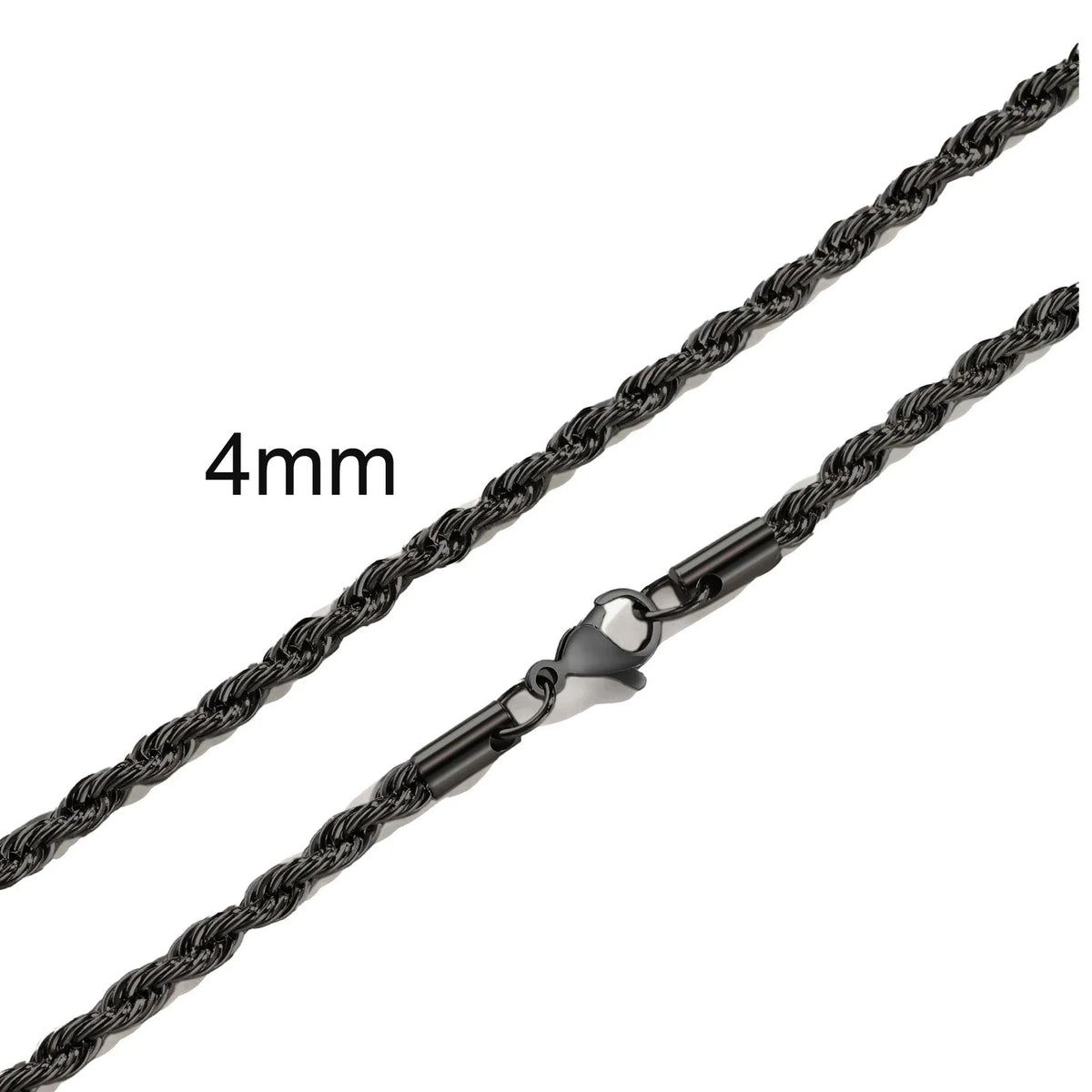 Punk Vintage Rope Chain Necklace for Men Women,Gold Color Stainless Steel Braided Twisted Chain,Hip Hop Casual Jewelry