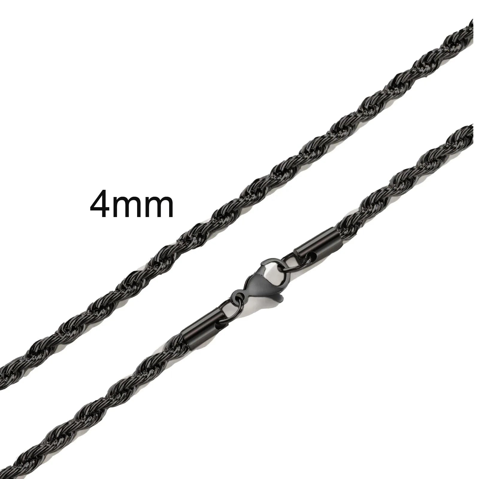 Punk Vintage Rope Chain Necklace for Men Women,Gold Color Stainless Steel Braided Twisted Chain,Hip Hop Casual Jewelry