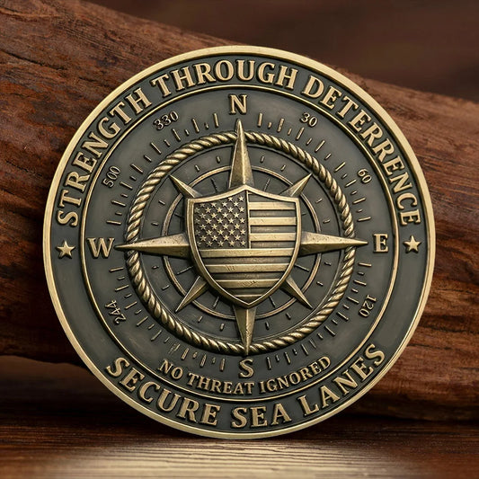 America First Freedom of Navigation Bronze Plated Commemoration Coin Strength Through Deterrence Collection Coin