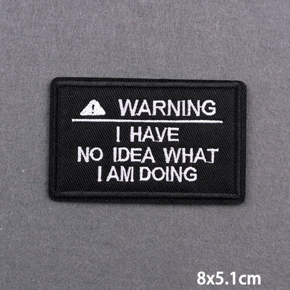 Warning Letters Embroidery Patches For Jeans Good Vibes Iron On Patch Thermoadhesive Patches For Clothes Applique Stickes Log