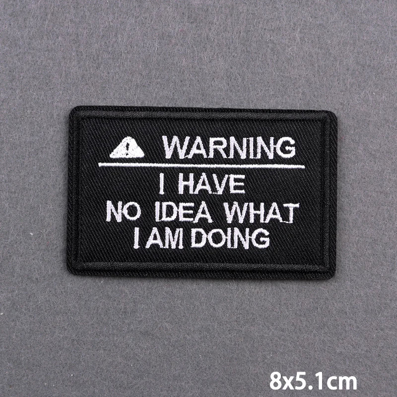 Warning Letters Embroidery Patches For Jeans Good Vibes Iron On Patch Thermoadhesive Patches For Clothes Applique Stickes Log