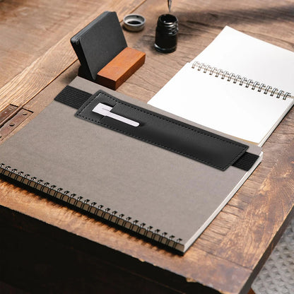 1pc PU Leather Elastic Notebook Band Holders Adjustable Pen Sleeve Pencil Pouch Holder Strap for Notebook Binder