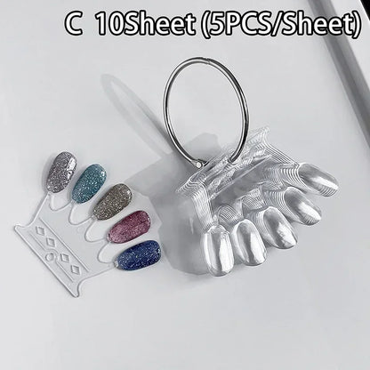 Nail Swatches Color Card Display Chart Gel Polish Template Nail Art Tips Sample Stand Nail Polish Practice Acrylic Palette - 