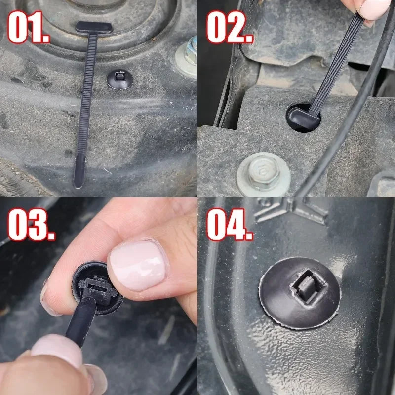 300/10PCS Self-Locking Nylon Cable Tie Buckle Heavy Duty Zip Ties Holder with Pin Fasteners Car Body UV Resistant Zipties