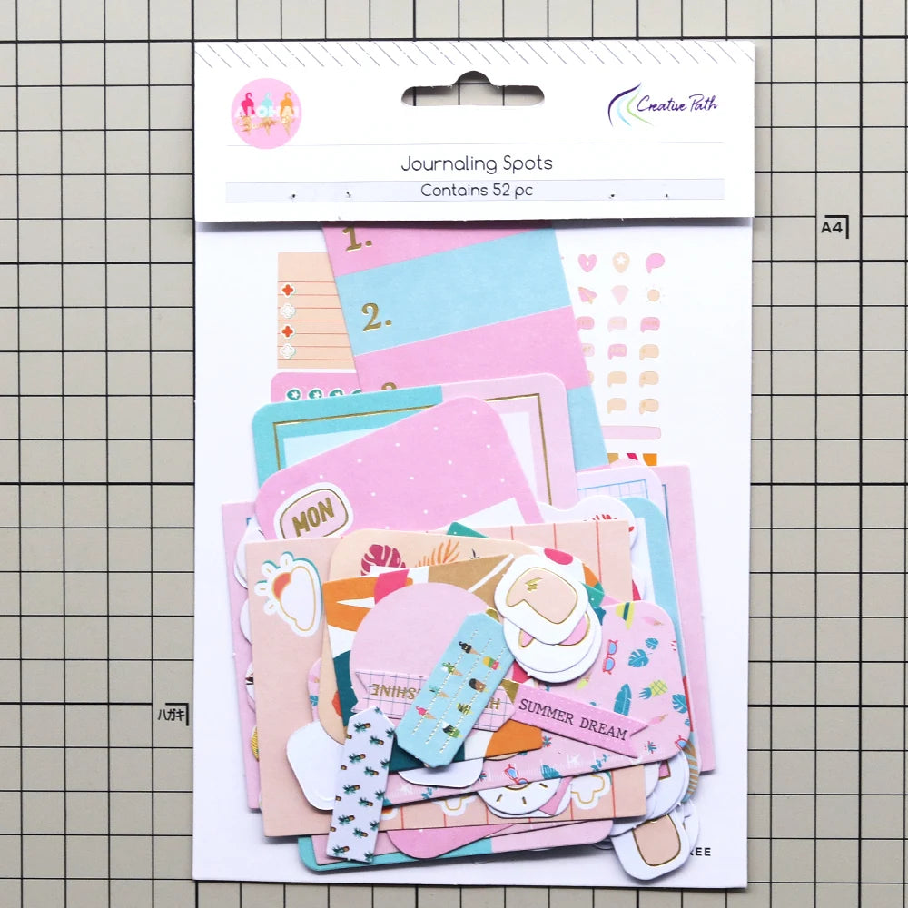 Creative Path 52pcs Journaling Spots Scrapbooking Paper Diecut Shapes Decorative Die Cuts Ephemera For DIY Planner Card Makin
