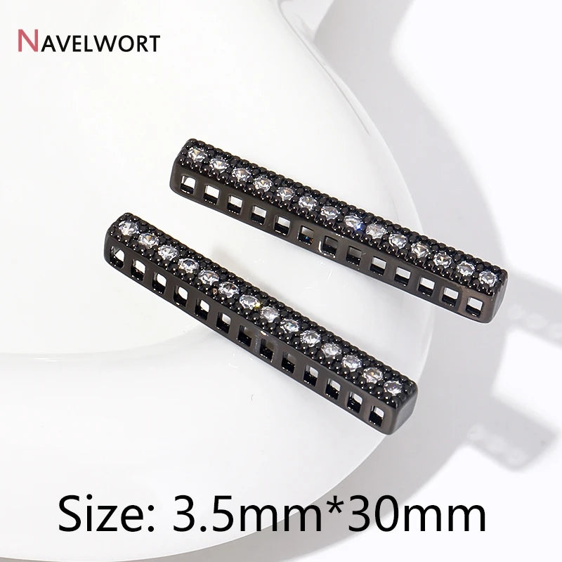 18K Gold Plated Brass Spacer Bars,Cuboid Rows Separator,Inlaid Zircon Accessories DIY Spacer Bars,Supplies For Jewelry