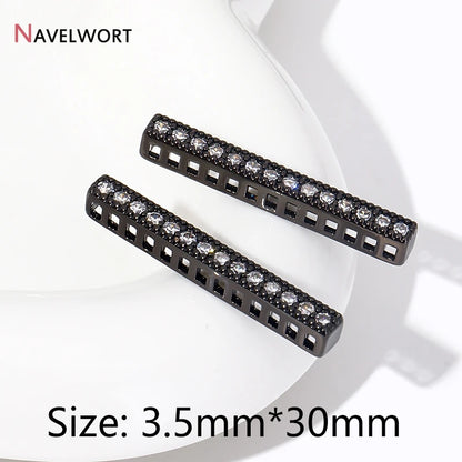 18K Gold Plated Brass Spacer Bars,Cuboid Rows Separator,Inlaid Zircon Accessories DIY Spacer Bars,Supplies For Jewelry