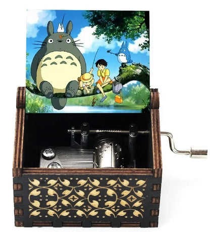 2025 HOT NEW GOOD toy Wooden painted music box, Totoro music gift, ornament, light luxury wooden hand cranked music box