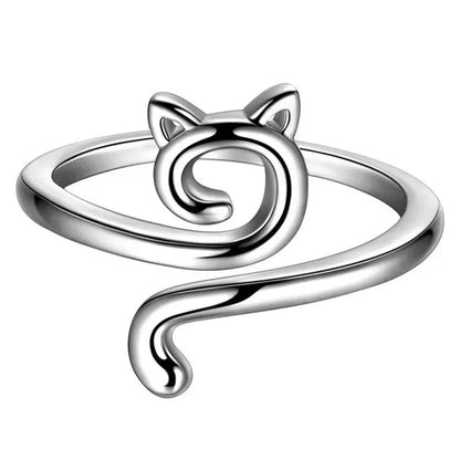 Adjustable Crochet Tension Cute Cat Ring, Beginner Knitting Crochet Hook Ring, Yarn Guide Finger Holders Thimbles Winder Tool
