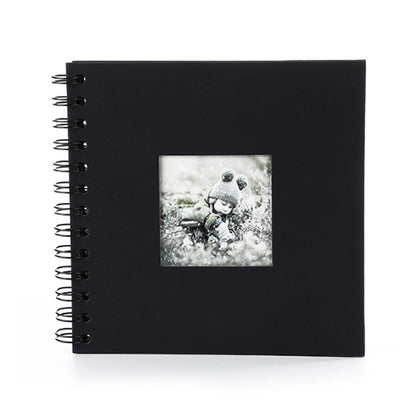 Scrapbook Photo Album Memory Book Paper for Travel Wedding Anniversary Christmas Gifts Baby Shower Memories - Black