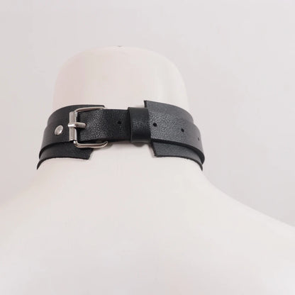 Goth Belts For Woman Sexy Neck Harness PU Leather Collar Wide Neck Strap Adjustable Belt Leather Harness Suspender