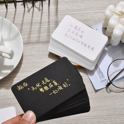 100Pcs Blank Cards 9x5.5cm Thick Cardstock Business Gift Cards Message Note Cards School Supplies White Black