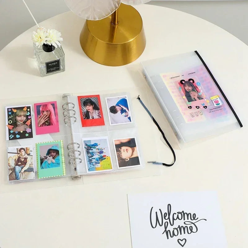 A5 Kpop Photocard Holder Binding Photo Cards Holder in Polaroid Album Book 3 Inches Heart Photo Card School Stationery Binder