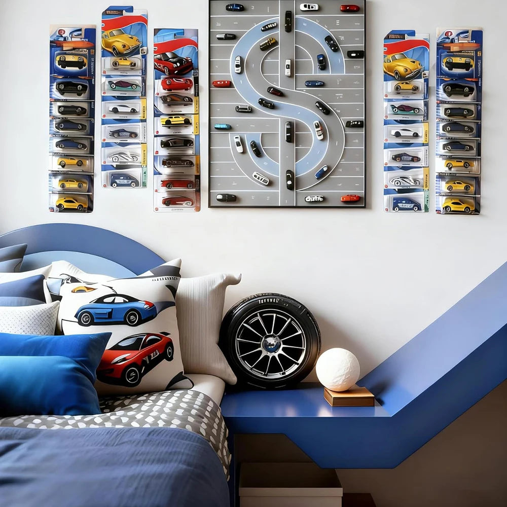 Clear Display Case for Packaged Model Cars,Model Car Display Cases Wall Mount Toy Car Storage Organizer Car Display Case