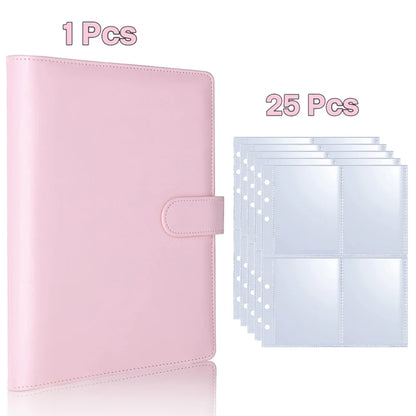 Reusable 25PCS A5 Kpop Photocard Album Binder | Loose-leaf Idol Card Storage Organizer | Collectible Photo Card Holder Book