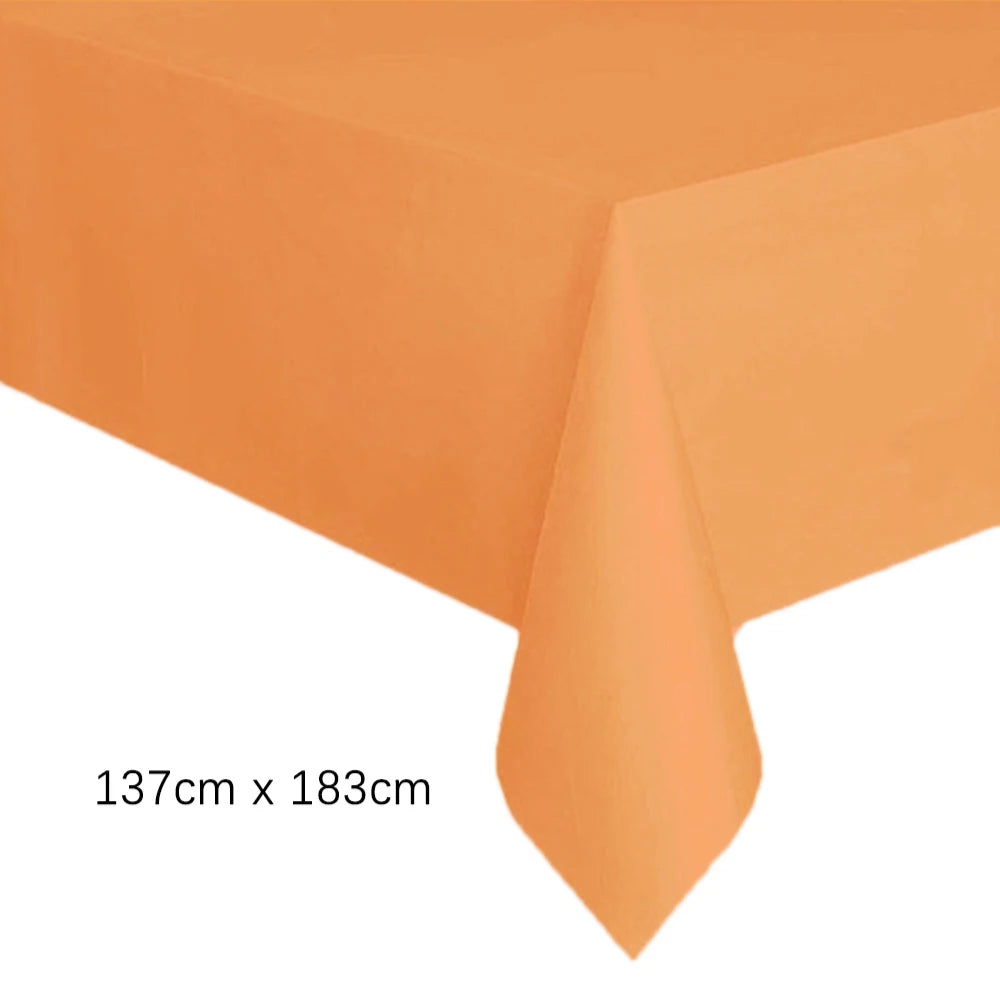 Disposable Tablecloth White Pink Table Cover Plastic Rectangle Desk Cloth for Birthday Wedding Party Table Decor Xmas - 1pc D