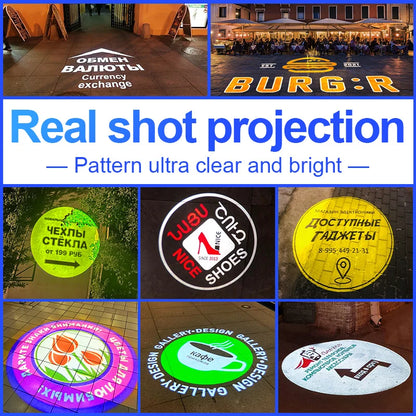 Custom Logo Led Gobo Projector Hd Sign Indoor/Outdoor Use Ip67 Waterproof Rotating Advertising Image Projection Door Lamp