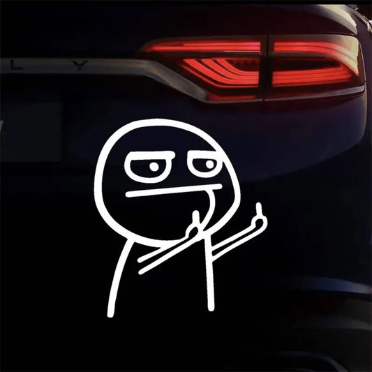 Motorcycle Car Cartoon Funny Middle Finger Reflective Vinyl Car Sticker Bicycle Decal Styling Decor Exterior Accessories