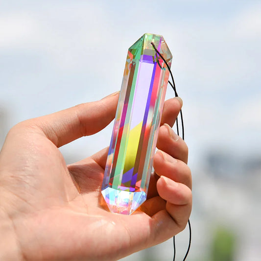 Sun Catcher Prism, Colorful Hexagonal Hanging Sun Catcher, Rainbow Catcher for Window, Room, Chandelier, Garden Home Decorati
