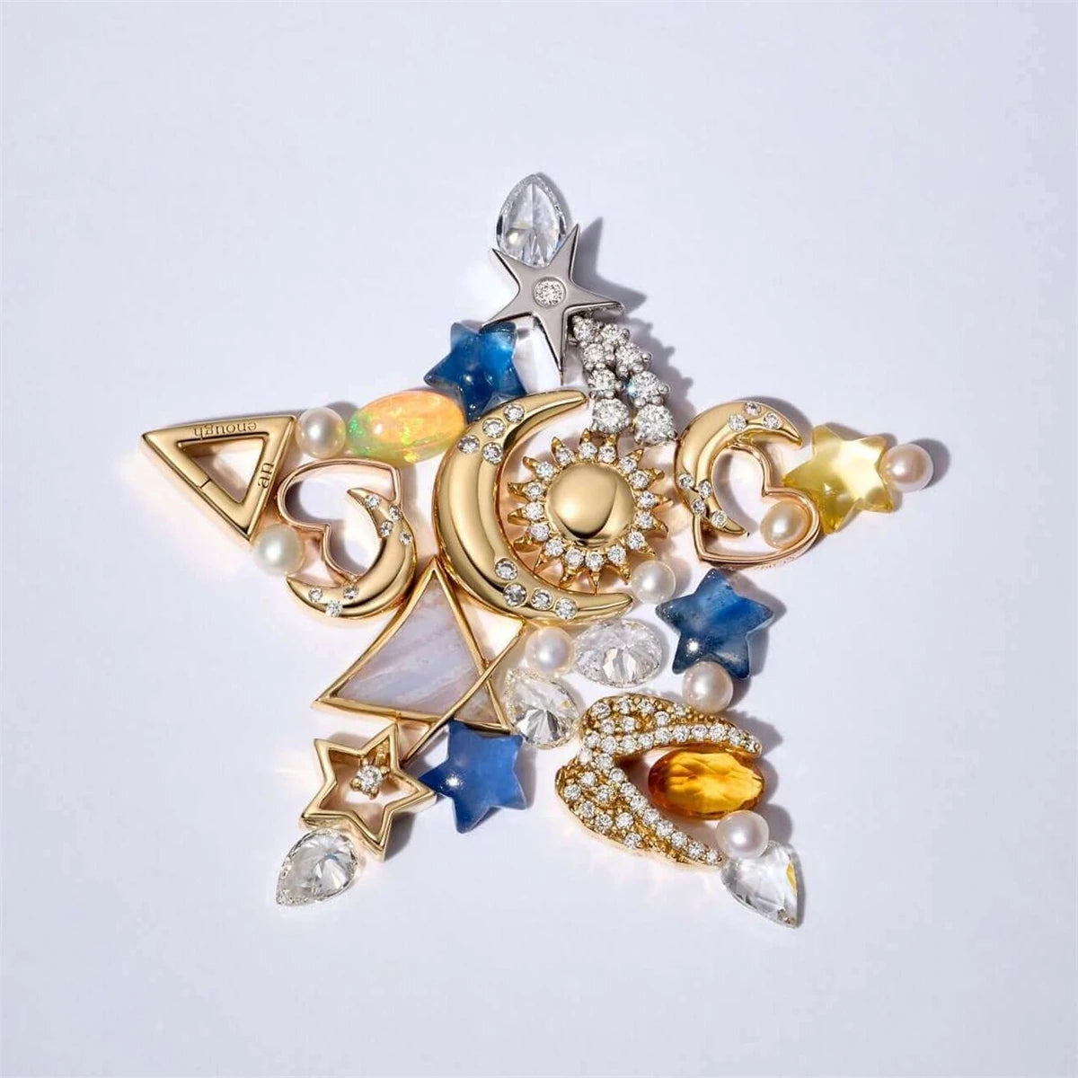 Ins Style Glass Box Pendant Necklace for Women | Heart & Zircon Flower Sun Diamond Collarbone Chain