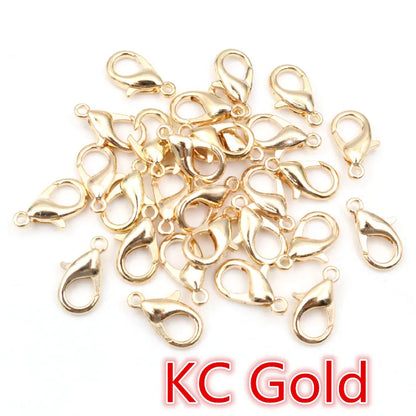50pcs Small Lobster Clasp Hooks for Necklace Bracelet Chain DIY Jewelry Making Finding Supplies Bronze Gold Silver Plated Bla