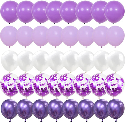 Purple Metal Latex Confetti Balloons Wedding Decoration Matte Globos New Year Birthday Party Decorations Baby Shower Supplies