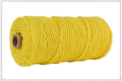 Handmade Boho Decor 4mm 100% Colorful Cotton Cord Rope Thread Twisted Macrame String DIY Home Wedding Decoration Supply 110ya
