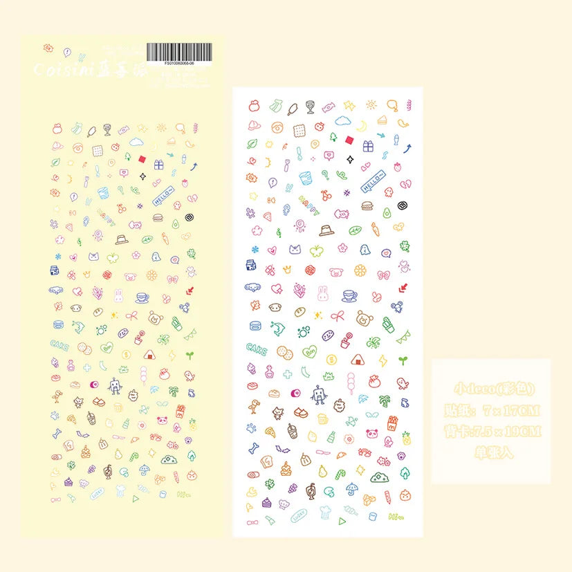 Cute Cartoon Little Pattern Deco Sticker Hand Account Star Card Photo Album Planner Scrapbook Notebook Diary Decorative Stick