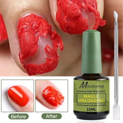 1/2pcs/Set Nail Magic Remover With Remover Tool Quickly & Easily Remove Gel Nail Polish And Poly Nail Gel Without Harming Nai