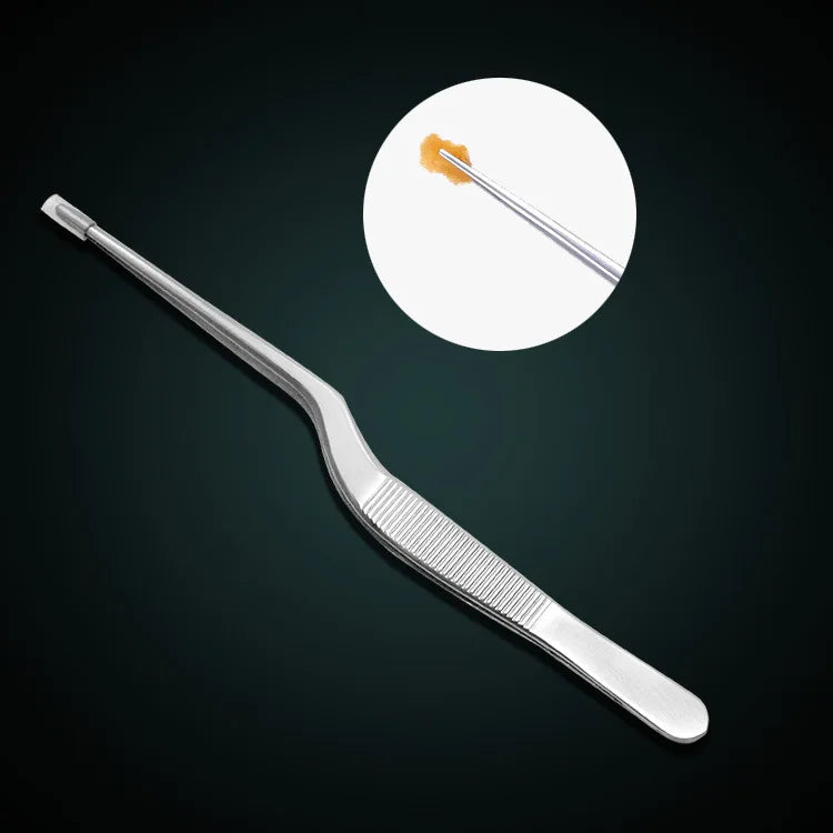 Stainless Steel Tweezers Grip Small Things For Makeup Eyebow Cut First Aid Kits Supplies Hand Craft Phone Repairing - Bent Ty