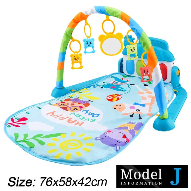 Baby Fitness Stand Music Play Gym Activity Toys Newborn Piano Crawling Blanket Pedal Game Pad Early Education 0-36 Months Gif