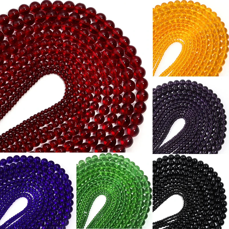 1 String Pomegranate Red Beads Loose Round Beads Glass Spacer Beads For Jewelry Making DIY Handmade DIY Bracelet Necklace Rin
