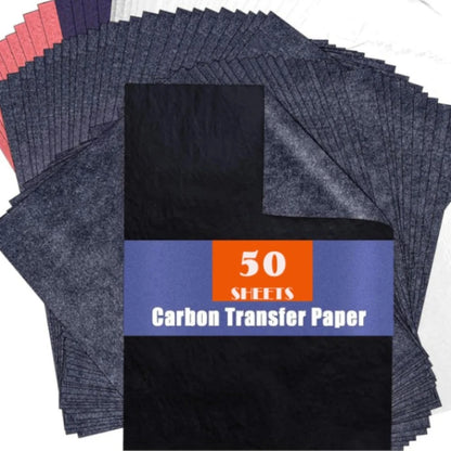 50pcs A4 Graphite Transfer Paper Tracing Painting Sheets Copy Graphite Paper for Drawing Patterns Sketch Canvas Fabric