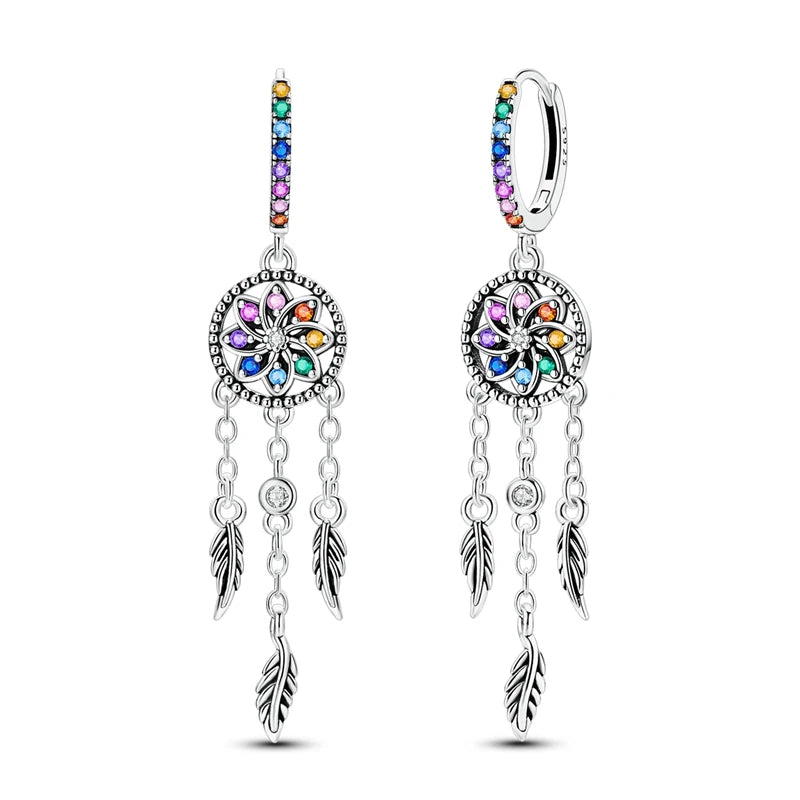 925 Sterling Silver Hoops Earrings Hypoallergenic Hoops Earrings With Zirconia Fashion Jewelry for Women Girls - KTE705
