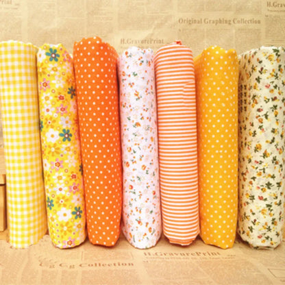 Small Vintage Floral Fabric Series 7 Pieces Assorted Pre-Cut Thick Cotton Quilt Fabric DIY Craft Sewing Handmade Accessory