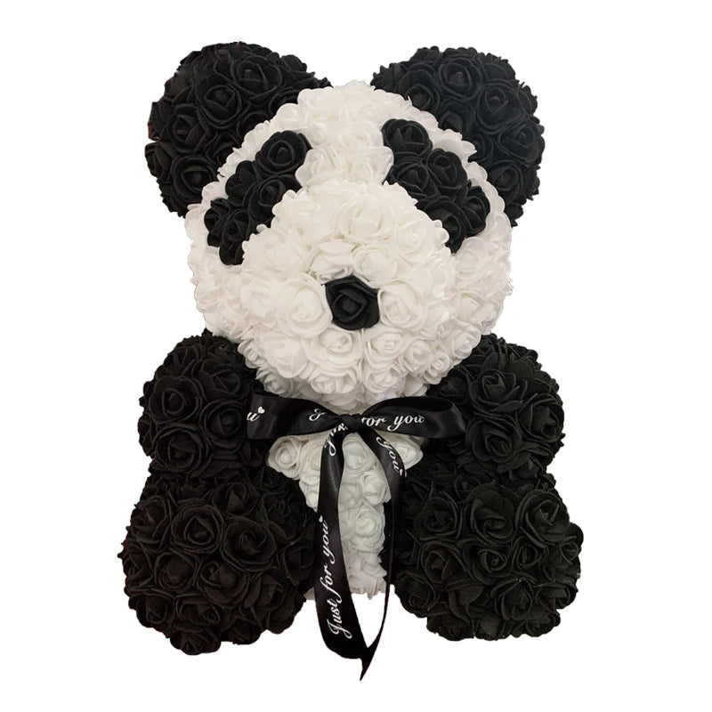 Red Rose Bear 40cm Bear Of Roses Artificial Flower Rose Teddy Bear For Women Valentine's Day Wedding Birthday Christmas Gift 
