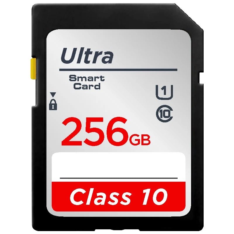 SD Card 64GB 128GB 256GB V10 16GB 32GB Normal Full Size Flash SD Memory Card High Speed for Camera - 256GB