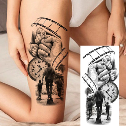 1 Sheet Bless Belief Faith Engraved Temporary Tattoos Family Love Tatoos Waterproof Realistic Fake Tattoo Stickers Long Lasti
