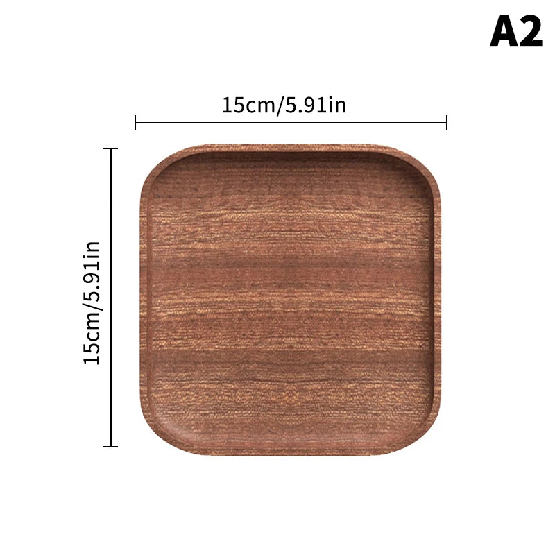 1PC Wooden Serving Trays Oval Wood Tray Platters for Serving Food Dishes Dinner Plates Solid Wood Round Dessert Plate - E2