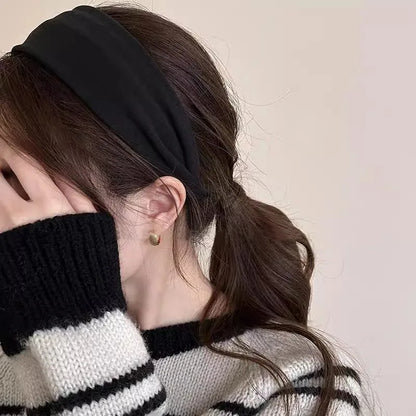 Vintage Solid Soft Cotton Hairband Women Girls Leopard Print Headband Sweet Hair Hoop Elastic Hair Band Fashion Hair Accessor