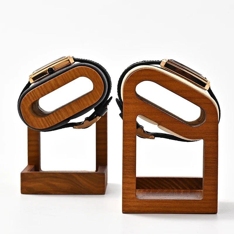 WoodTen Solid Wood Watches Display Stands Base Watch Necklace Bracelet Organizer Rack Bangle Scrunchie Headband Showcase Stan
