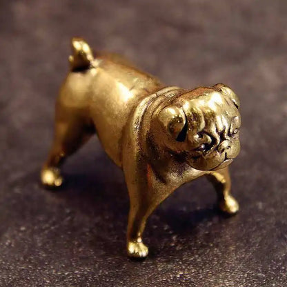 Vintage Brass Dog Figurine - Small Collectible Desk Decor Figurine for Living Room, Office deal for Gift Statues for Home Dec