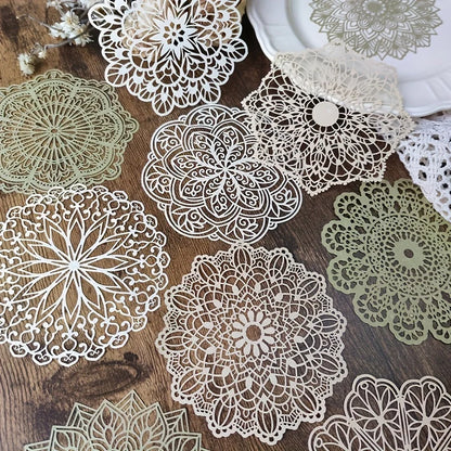 10 pcs Vintage Lace Hollow Material Paper Butterfly Craft Paper Junk Journal Planner Decorative DIY Scrapbooking Material Pac