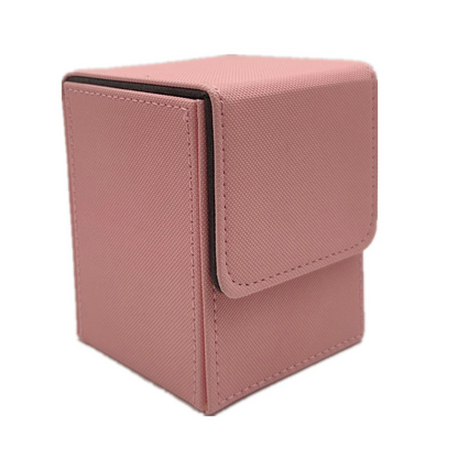 Card Fit For 100+Single Sleeved Cards , Leather Trading Commander Deck Box Compatible With Card Deck,Game Card Box - pink