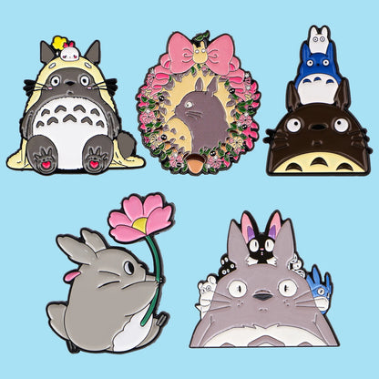 Mix 5pcs/set Grey Genie Enamel Pin Lovely Brooches For Lapel Pins Badge on Backpack Clothing Accessories Fashion Jewelry Gift