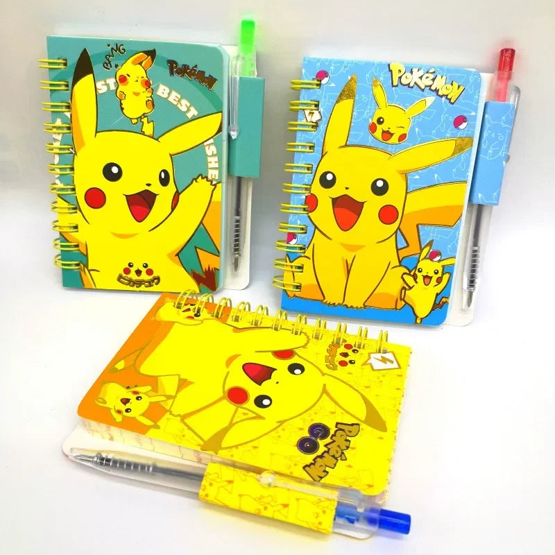 Pokemon Pikachu Notebook with Pen, Cute Cartoon Diary for School Girls, Kids Stationery Set Gift Box, Journal School Supplies